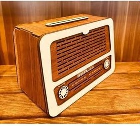 Resim Nostaljik Radyo Görünümlü Ahşap Kumbara MYK 