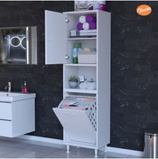 Resim Modilayn Mutfak Dolabı Kirli Çamaşır Dolabı Düşer Kapaklı Sepetli Banyo Dolabı 