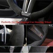 Resim Araba Direksiyon Kılıfı Siyah Süet Suni Deri Volkswagen Vw Golf 6 Gtı Mk6 Vw Style 2 Style 2 