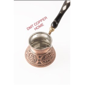 Resim 6 Kişilik Gaziantep Bakırdan El Ağır İşlemeli Sedef Kulplu Türk Kahve Cezvesi Kalay Kaplama 1.sınıf 