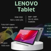 Resim Lenovo 11 Inç 8/128GB Folio Kılıf+ Kalem Tablet -Gri 