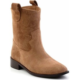 Resim Taba Hakiki Deri Kadın Bot & Bootie K02140437002 Taba 