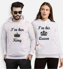 Resim Tshirthane I'M Her King Queen Sevgili Kombinleri Kapüşonlu Kombi 