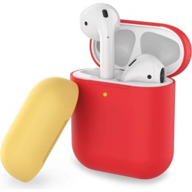 Resim Airpods Kılıf Airpods1-2 Nesil Uyumlu Yedek Kapak Hediyeli Silikon Mat Kılıf Pt-38 Kırmızı 
