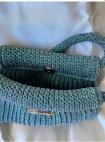 Resim El Örgüsü Kadın Çantası, El Örgüsü Spor Çanta 