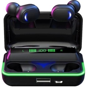 Resim E10 Mipods Bt 5.1 Oyuncu Kulaklığı Işıklı Led Göstergeli Bluetooth Kulakiçi Kulaklık 