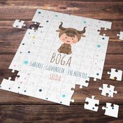 Resim Kişiye Özel Boğa Burcu Tasarımlı Puzzle E-Hediyeci