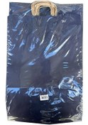 Resim Büküm Saplı Kraft Kağıt Karton Hediye Çanta Poşet Torba Mavi 2 x 25'li 25 x 31 CM 