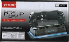 Resim PSP 2000 3000 Işıklı Taşınabilir Hoparlör PSP Şarj Standı 