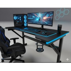 Resim X My Table x My Table Led'li 130 x 65 x 76 Rgb'li Kumandalı Oyuncu Masası Oyuncu Masası 