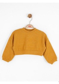 Resim Kız Bebek Simli Kazak-15108 Hardal 