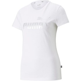 Resim Puma Ess Metallic Logo Tee Kadın T-shirt 