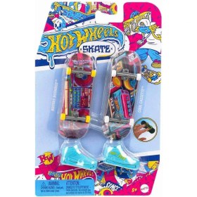 Resim HXL17 Hot Wheels Skate Retro Temalı Ikili Parmak Kaykay ve Ayakkabı Paketi 