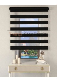 Resim Antrasit Etek Dilimsiz Zebra Stor Güneşlik Perde Antrasit 