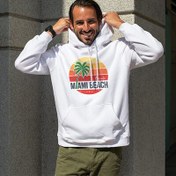 Resim Erkeklere Özel Miami Tasarımlı Kapşonlu Sweatshirt 