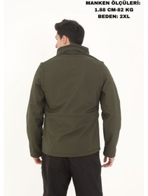 Resim Camp Scoutland Camp460 Outdoor Tactical Softshell Su & Rüzgara Dayanıklı Erkek Taktik Yelek & Mont Haki 