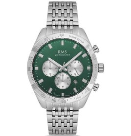 Resim Rms Zeitmeister Rms.1.ag2053.04 Tüm Fonksiyonlar Aktif Kristal Camlı Çelik Kordon Çelik Kasa 5 Atm Suya Dayanıklı Metalik Renk Erkek Kol Saati Metalik 