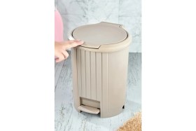 Resim Pratik ve Şık Bas Aç Mekanizmalı Banyo ve Mutfak Çöp Kovası 