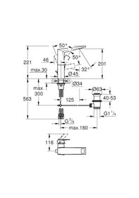 Resim Grohe Allure Brilliant Tek Kollu Lavabo Bataryası 1/2" L-Boyut - 24344000 Gümüş 