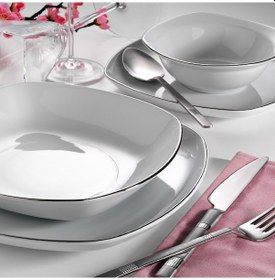 Resim Kütahya Porselen Efes 24 Parça 6 Kişilik Yemek Takımı - Platin File 