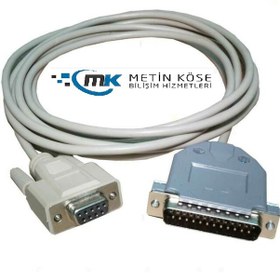 Resim Seri Yazici Kablosu Rs232 9Pin Dişi 25Pin Erkek Tüm Seri Epson 
