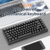 Resim AJAZZ AK820 Kablolu Mekanik Klavye, Arka Aydınlatmalı Tam Boyut 75 Tuş Düzeni, Sıcak Değiştirme, USB Güçlü, Ergonomik Tasarım ve Metal Kolu ile Ofis ve Oyun için - Sürücü Gerektirmez, Oyun Klavyesi, Şık Klavye, Dayanıklı Klavye 