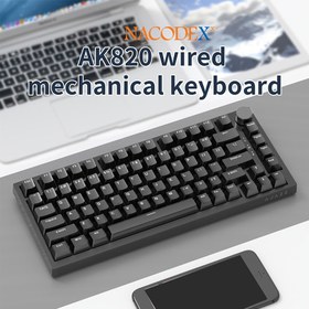Resim AK820 Kablolu Mekanik Klavye, Arka Aydınlatmalı Düzenleme, Hot-Swap, Ergonomik Tasarım ve Metal Kolu ile - Ofis ve Oyun için Kırmızı/Siyah/Beyaz Seçenekler, Oyun Klavyesi, Şık Klavye Tasarımı, Dayanıklı Klavye 