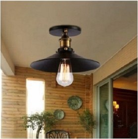 Resim Riolight Retro Tekli Metal Tavan Avizesi Şapka Çapı: 28Cm 