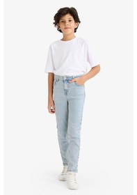 Resim Defacto Ayıcılıklı Slım Fıt Düz Paça Jean Pantolon Erkek Çocuk F8478A826SM Mavi 