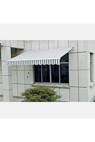 Resim KÜSKÜ Polyester Balkon Tentesi Gri Beyaz 300x200 cm Teras Bahçe Güneşlik Tente 