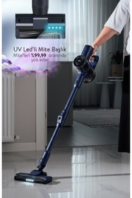 Resim Sinbo Bldc Motorlu Dikey Kablosuz Şarjlı Led Aydınlatmalı Süpürge Svc-8620 - (UV LED'Lİ Mite Başlık ) 