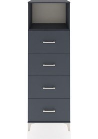 Resim Hyperion Dolap Tek Raflı 4 Çekmeceli 60x44x182 Antrasit-antrasit Antrasit 