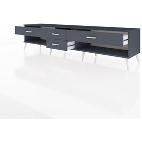 Resim Hyperion Tv Ünitesi 4 Çekmeceli 220x44x51 Antrasit-antrasit Antrasıt/antrasıt - Antrasıt 