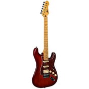 Resim Dmx Guitars DAS 100 Cherry Burst Elektro Gitar (Taşıma Çantası Hediyeli) 