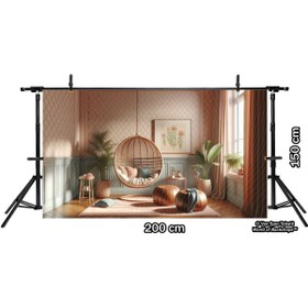 Resim Venspor Modern ve Şık Oturma Odası Arkaplanı, 200x150cm, Fon, Duvar Örtüsü 