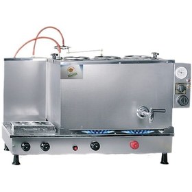 Resim 3 Gözlü İnoks Çay Kazanı Elektrik + Tüplü Çay Semaveri Ets Sistem 