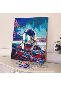 Resim Sayılarla Boyama Seti 40 X 50 Cm Tuval Şasesine Gerili Astronot 