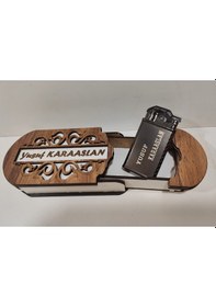 Resim Çakmak Kişiye Özel İsim Yazılı Ve Mdf Tasarım Kutulu No:57 