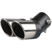 Resim Suntek Çift Egzoz Ucu Premium Paslanmaz Çelik Araba Stili Çift 