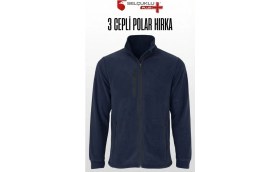 Resim Selçuklu Plus Tam Fermuarlı 3 Cepli Polar Hırka - Koyu Gri, Uzun Kollu, Yumuşak Polar Kumaş, İş Elbisesi ve Soğuk Hava için Rahat Erkek Üst Giyim 