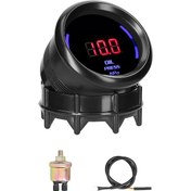 Resim 52mm Yağ Basıncı Göstergesi Araba Dijital Ölçer Led Ekran 0-10kpa Sensör Alarm Fonksiyonu İle Araba Kamyon Motosiklet İçin 