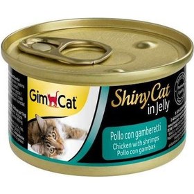 Resim Gimcat Shinycat Tavuklu ve Karidesli Jelly Konserve Yetişkin Kedi Maması 70 G 