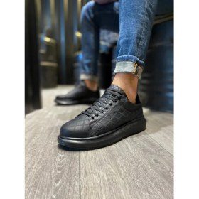 Resim Knack Yüksek Taban Günlük Ayakkabı 044 Kapitone Siyah (Siyah Taban) 