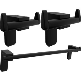 Resim Fndhome Siyah Lux 3'lü Banyo Seti 