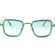 Resim TomyHelf Yeşil Kare Çerçeveli Gözlük – Mavi Degrade Camlı UV400 Korumalı Şık Model 
