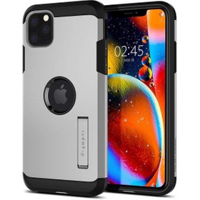 Resim Spigen iPhone 11 Pro Max ile Uyumlu Kılıf Tough XP Armor Satin Silver 