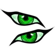 Resim J795c-40 Cm 15.75 İnç -1pair-j798 Çift Nazar Gözler Sarı Vinil Araba Motosiklet Kaskı Etiket Otomatik Kafa Engin Çıka 