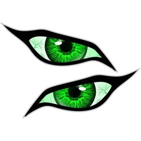 Resim J795c-40 Cm 15.75 İnç -1pair-j798 Çift Nazar Gözler Sarı Vinil Araba Motosiklet Kaskı Etiket Otomatik Kafa Engin Çıka 