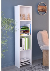 Resim Abetemobilya 4 Raflı Beyaz Kitaplık 