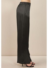 Resim Guitar Geniş Paça Siyah Saten Pantolon Siyah 